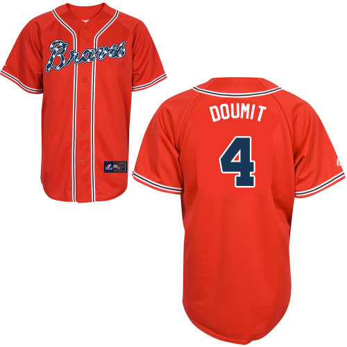 Ryan Doumit #4 mlb Jersey-Atlanta Braves Women's Authentic 2014 Red Baseball Jersey